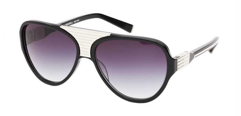 ZIGGY::Morgenthal Frederics Royals Collection.<br />Titanium and black acetate frame handcrafted in Japan.